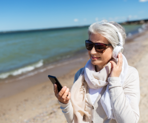 Listening To Music On The Beach