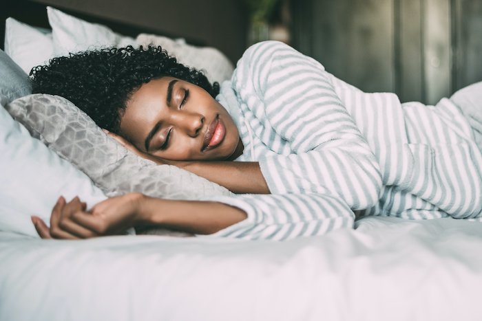 black woman sleeping peacefully 