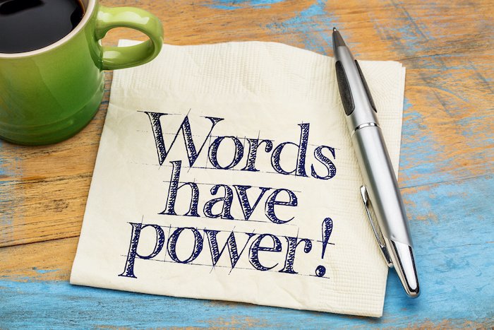 Napkin With 'Words Have Power' Written On It